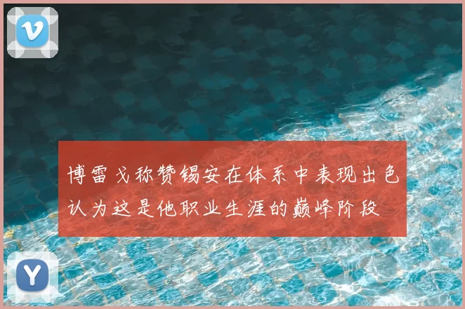 博雷戈称赞锡安在体系中表现出色认为这是他职业生涯的巅峰阶段