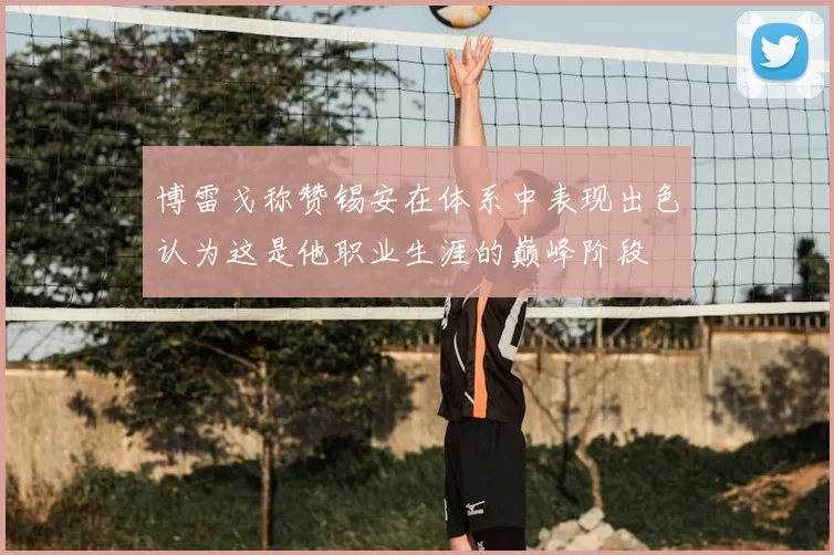 博雷戈称赞锡安在体系中表现出色认为这是他职业生涯的巅峰阶段