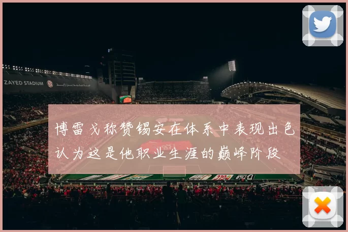 博雷戈称赞锡安在体系中表现出色认为这是他职业生涯的巅峰阶段
